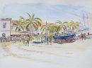 Boats and shops. Puerto de Mogan