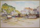 Polperro. Inner harbour at low tide.