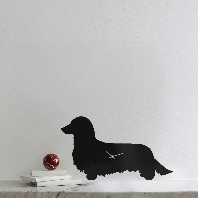 Long Haired Dachshund Clock