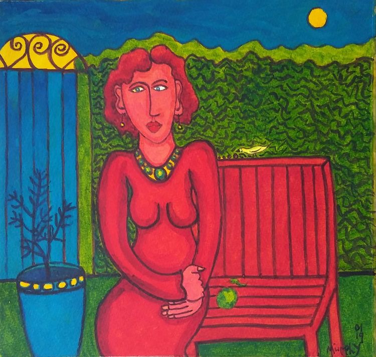 Woman on a bench