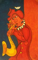 Saxophonist and bird