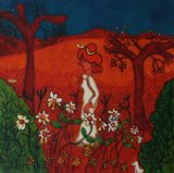 Hot dusk summer garden