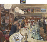 THE COLBERT, FIGURES AT THE BAR (SOLD)