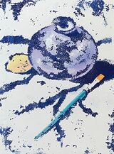 Blue Vase and Paintbrush