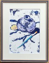 Blue Vase and Paintbrush