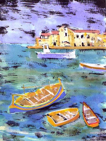 Maltese Harbour 21cm x27cm