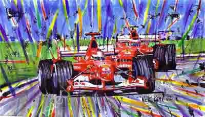 Schumacher Barrichello (28cm x 18cm)