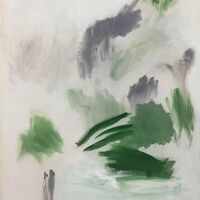 Untitled (green), acrylic on unprimed canvas, 120 x 100cm, 2020