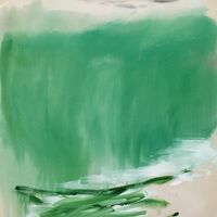 Footfall, acrylic on unprimed canvas, 100 x 75cm, 2020