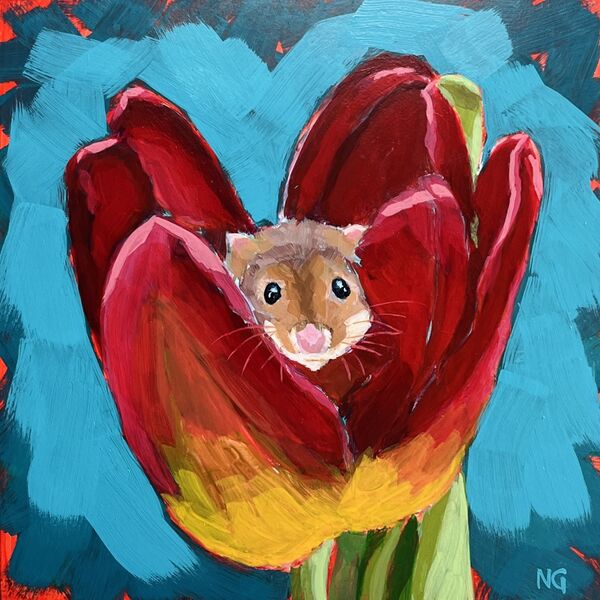Harvest Mouse: Nestled in Petals