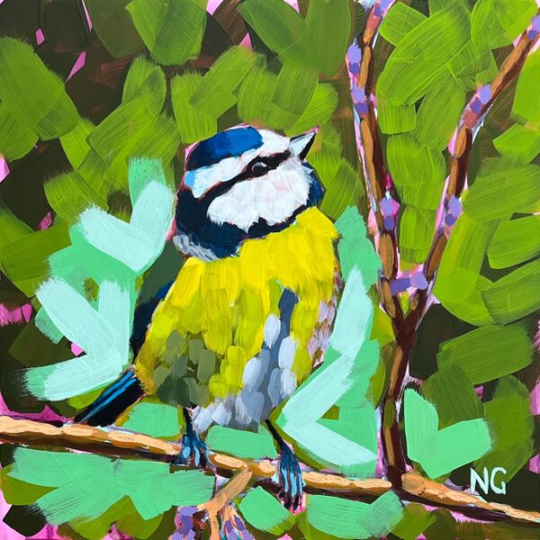 Blue Tit: Singing for Spring 8”x8”