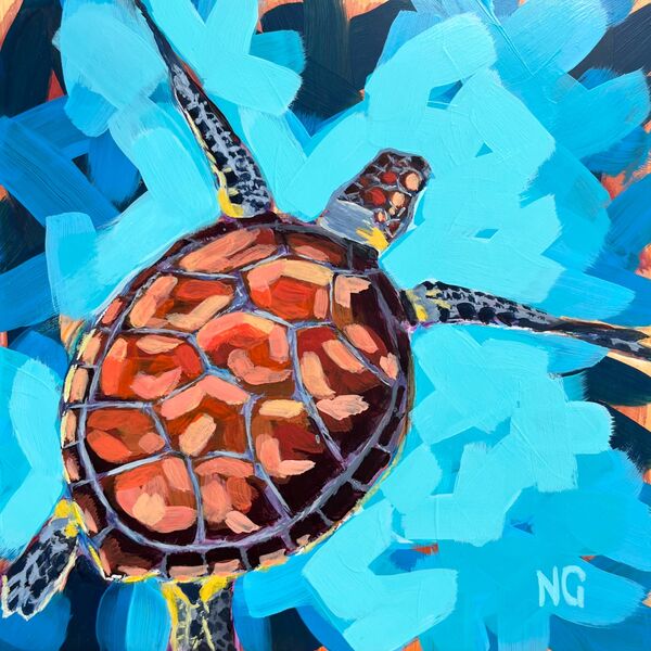 Turtle: Under the Sea 8”x8”