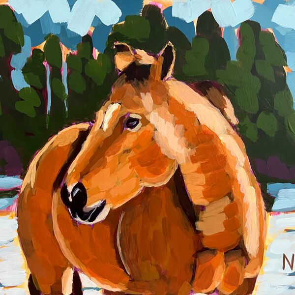 Horse in Winter 10”x8”