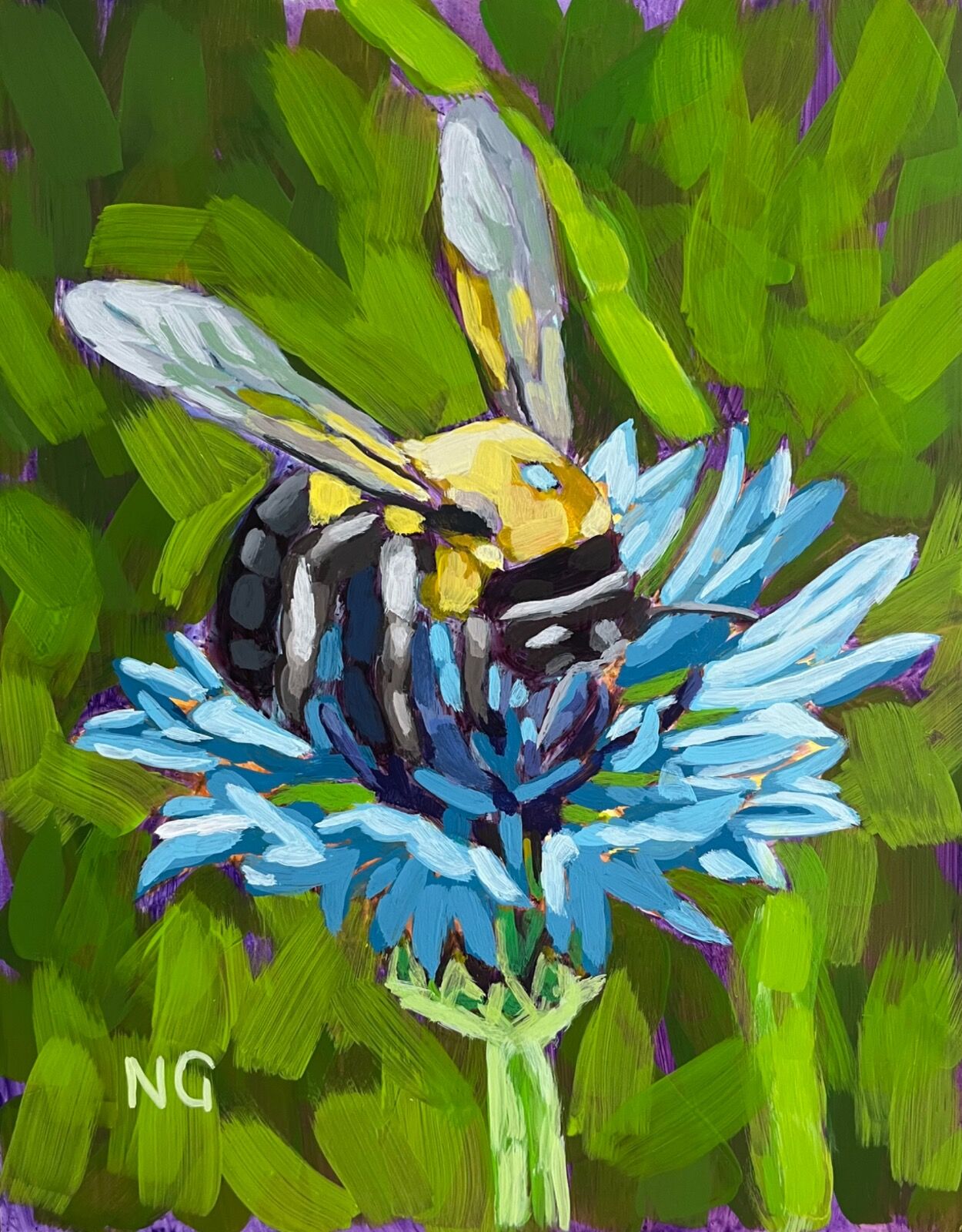 Bumblebee at Work 8"x10"
