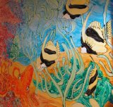 Under The Sea glass painting detail