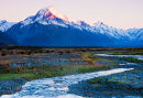 Murchison River and Mount Cook, New Zealand