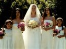 Sunlit bride and bridesmaids