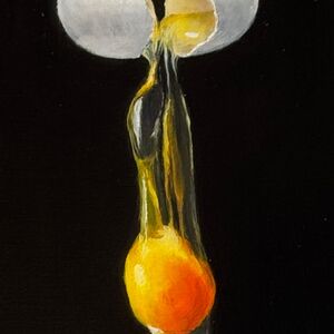 Painting of Yolk falling from broken egg