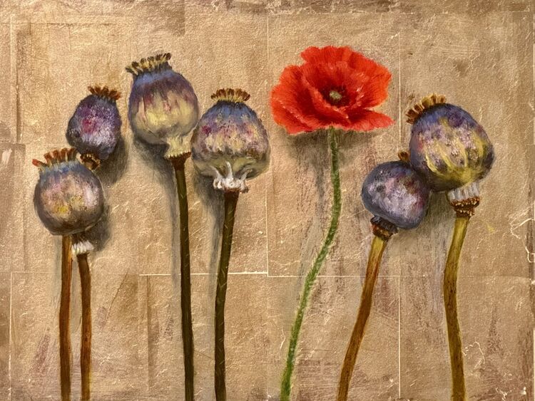Poppies oil painting