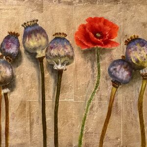 Poppies oil painting