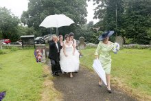 Arriving at the church