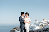 asian engagement photo session in santorini