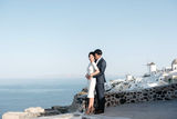 asian engagement photo session in santorini