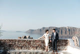 asian engagement photo session in santorini