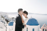 asian engagement photo session in santorini