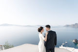 asian engagement photo session in santorini