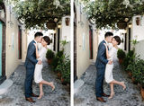 asian engagement photo session in santorini
