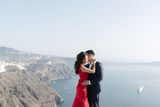 asian engagement photo session in santorini