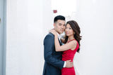 asian engagement photo session in santorini