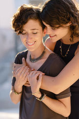 same sex photo session in santorini greece