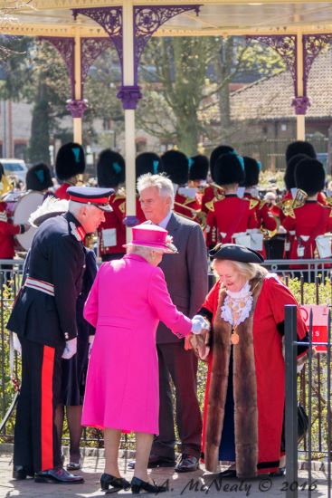 Her Majesty the Queen and The Mayor, Cllr Eileen Quick at The Queen’s 90th birthday celebrations