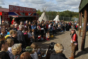 Alan Blackhorse-Hull speaking at UK Wolf Conservation Trust open day
