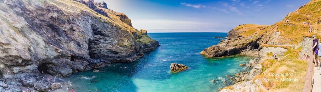 Merlin's Cave sea tunnel beneath Tintagel Castle