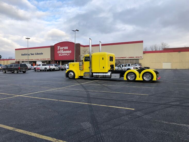 American semi-trailer truck at Farm and Home Supply