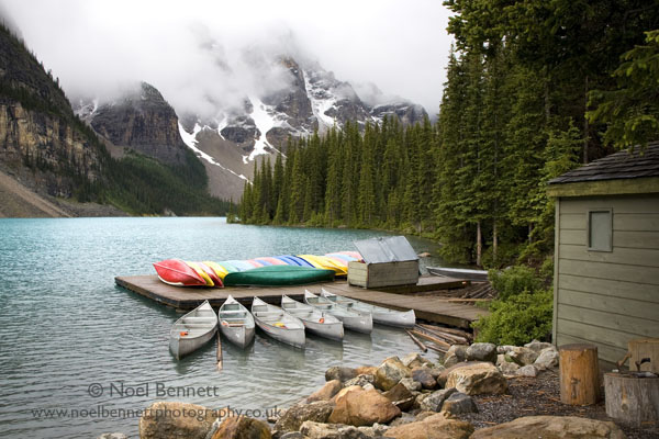 Lake Moraine under low cloud