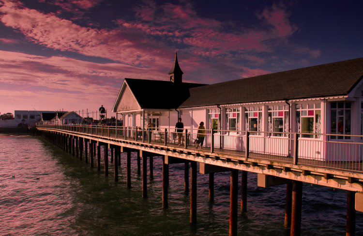 THE PIER IN EVENING LIGHT