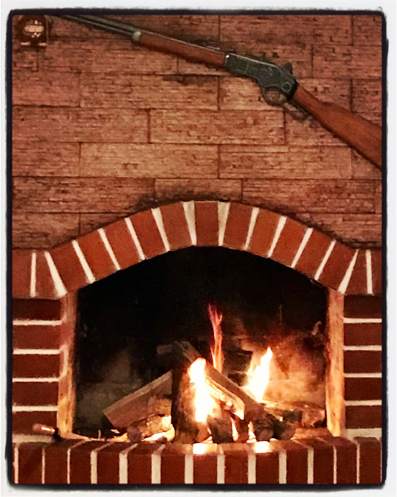 Autumn glow open log fire