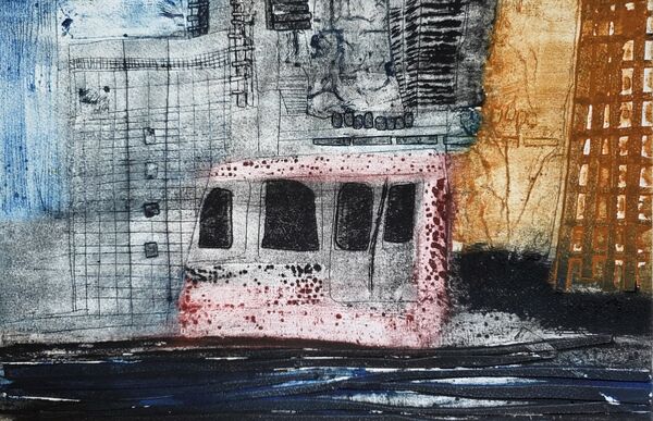 abstract showing squares and rectangles - lines