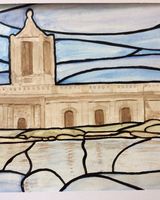 DECEMBER 2020 - Normanton Church, Rutland Water, watercolour by Janet Bilby