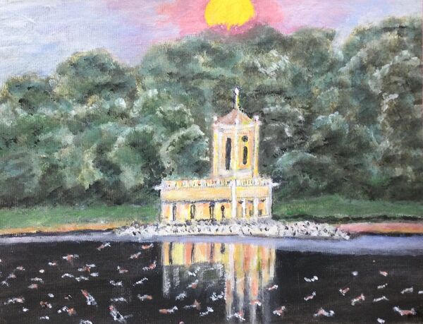 21. Normanton Church, Rutland Water sunset (Ann Onions)