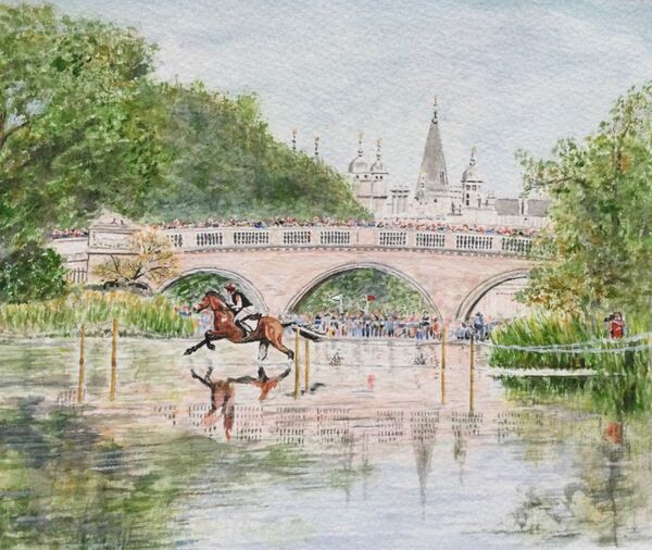 The Lion Bridge at Burghley House near Stamford. Designed in 1778 for 1,000 guineas by Lancelot “Capability” Brown along with other works including landscaping the grounds and creating the shallow lake (now with a causeway), with beyond it the great Elizabethan house of Lord Cecil.