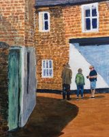 AUGUST 2020 - Conversation in Dean Street, Oakham, acrylic by John Norfolk