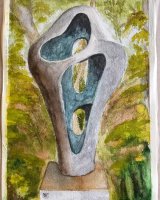 Figure in the Landscape, sculpture by Barbara Hepworth, St. Ives