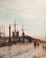 Hull Docks around 1882, evening. After John Atkinson Grimshaw