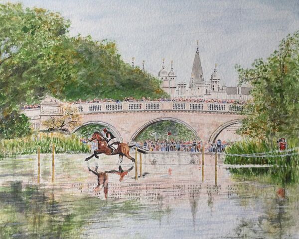 The Lion Bridge at Burghley House near Stamford. Designed in 1778 for 1,000 guineas by Lancelot “Capability” Brown along with other works including landscaping the grounds and creating the shallow lake (now with a causeway), with beyond it the great Elizabethan house of Lord Cecil.