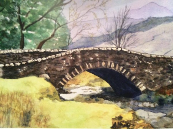 DECEMBER Stone Bridge. Watercolour by Barbara Bath